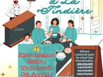 🍴👨‍🍳Les Dîners du Chef👨‍🍳🍴

Et comme d'habitude depuis maintenant 1 mois, le vendredi soir c'est ?????? 🥁🥁🥁🥁
Le dîner du Chef à La Tindière !! 🥳...